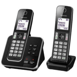 Panasonic DECT Telephone with Answer Machine – Twin-Pack